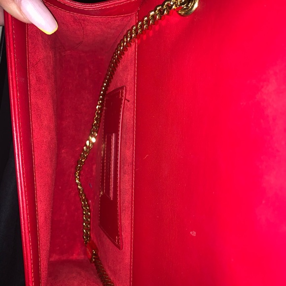 YSL RED WITH GOLD CHAIN PURSE - Picture 7 of 7